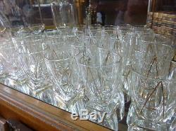 Grand Service de 50 verres + 2 carafes+ Pichet ART DECO, garanti anciens