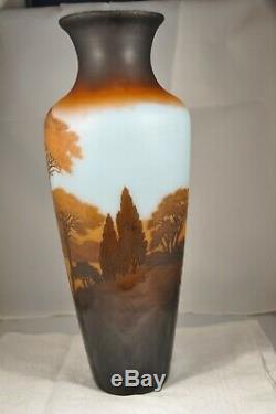 Grand Vase Ancien Pate De Verre D'argental Antique Large Vase Cameo Glass