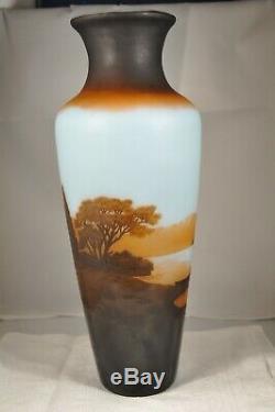Grand Vase Ancien Pate De Verre D'argental Antique Large Vase Cameo Glass