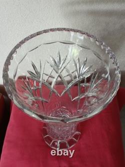 Grand vase cristal Taillé Ciselé à La Roue ancien Et Lourd 3,6 Kg
