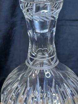 Grande carafe en cristal taillé avec bouchon 32? Cm cristal ancien élégant