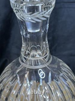 Grande carafe en cristal taillé avec bouchon 32? Cm cristal ancien élégant