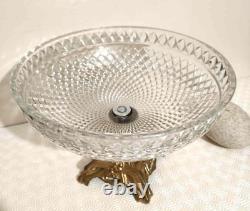 Grande coupe centre de table ancien en Crystal taille vintage
