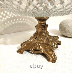 Grande coupe centre de table ancien en Crystal taille vintage