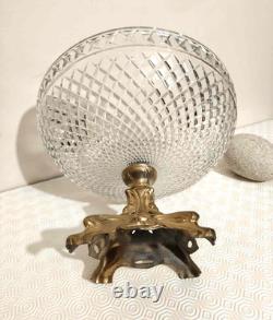 Grande coupe centre de table ancien en Crystal taille vintage