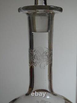 Gravure Aux Dragons Ancienne Carafe A Vin Cristal Epoque 1920