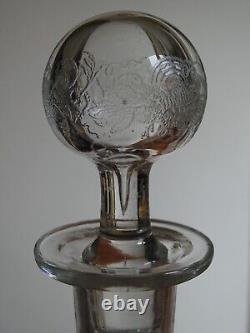 Gravure Aux Dragons Ancienne Carafe A Vin Cristal Epoque 1920