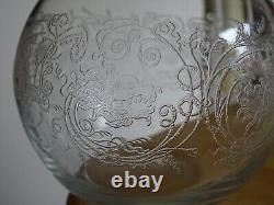 Gravure Aux Dragons Ancienne Carafe A Vin Cristal Epoque 1920