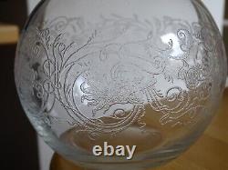 Gravure Aux Dragons Ancienne Carafe A Vin Cristal Epoque 1920