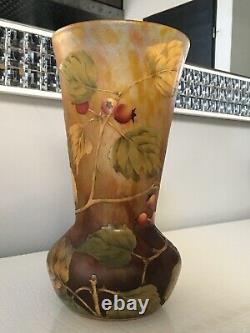 Gros Vase Daum Signé Ancien Authentique