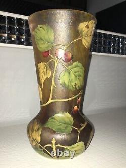 Gros Vase Daum Signé Ancien Authentique