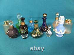 Important Lot D'anciens Flacons A Parfum En Verre, Cristal, Pate De Verre