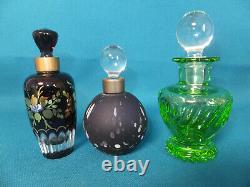 Important Lot D'anciens Flacons A Parfum En Verre, Cristal, Pate De Verre