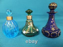 Important Lot D'anciens Flacons A Parfum En Verre, Cristal, Pate De Verre
