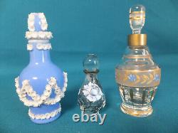 Important Lot D'anciens Flacons A Parfum En Verre, Cristal, Pate De Verre