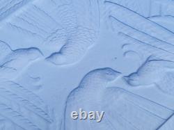 JOLI ancien PLATEAU ART DECO OISEAUX verre bleu LALIQUE SABINO ETLING VERLYS
