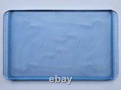 JOLI ancien PLATEAU ART DECO OISEAUX verre bleu LALIQUE SABINO ETLING VERLYS