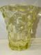 Joli Ancien Vase Cristal P D'avesn Nid D'abeilles Couleur Jaune Collection D