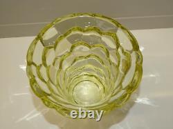 Joli Ancien Vase Cristal P D'avesn Nid D'abeilles Couleur Jaune Collection D
