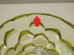 Joli Ancien Vase Cristal P D'avesn Nid D'abeilles Couleur Jaune Collection D