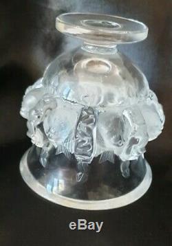 LALIQUE France Ancien Vase Dampierre, moineaux cristal