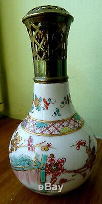 LAMPE signé BERGER PARIS, rare decor KAKIEMON ancien de Bocquillon PORCELAINE