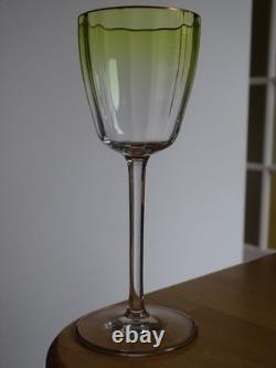 LOBMEYR ANCIEN VERRE À VIN CRISTAL COULEUR JAUNE ET OR ht 16 cm