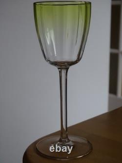 LOBMEYR ANCIEN VERRE À VIN CRISTAL COULEUR JAUNE ET OR ht 16 cm