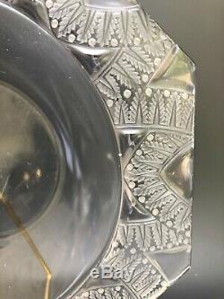 Lalique France Ancien Plat Creux Decors De Feuillage Signé Lalique