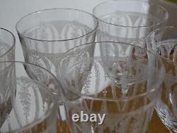 Lobmeyr 6 ANCIENS VERRES A VIN FINE GRAVURE SUR UN FIN CRISTAL ht 13,5 cm