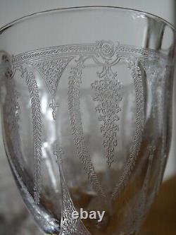 Lobmeyr 6 ANCIENS VERRES A VIN FINE GRAVURE SUR UN FIN CRISTAL ht 13,5 cm
