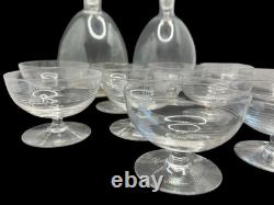 Lot 10 Coupes Champagne 2 Carafes Cristal Verre Art Déco Ancien Vintage France