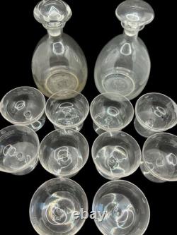 Lot 10 Coupes Champagne 2 Carafes Cristal Verre Art Déco Ancien Vintage France