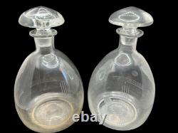 Lot 10 Coupes Champagne 2 Carafes Cristal Verre Art Déco Ancien Vintage France