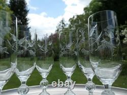 Lot 11 flutes à champagne, verres en cristal taillé ancien Art Déco