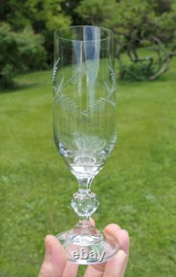 Lot 11 flutes à champagne, verres en cristal taillé ancien Art Déco