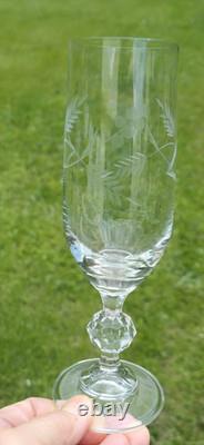 Lot 11 flutes à champagne, verres en cristal taillé ancien Art Déco