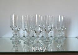 Lot 11 flutes à champagne, verres en cristal taillé ancien Art Déco