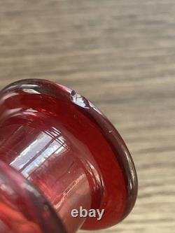 Lot 4 anciens flacons de toilette en cristal de Baccarat modèle rosaces