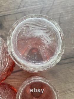 Lot 4 anciens flacons de toilette en cristal de Baccarat modèle rosaces