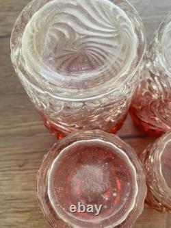 Lot 4 anciens flacons de toilette en cristal de Baccarat modèle rosaces
