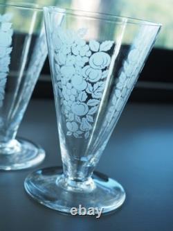Lot 5 Verres Anciens Art Deco Cristal Baccarat Antique Glasses Fruits