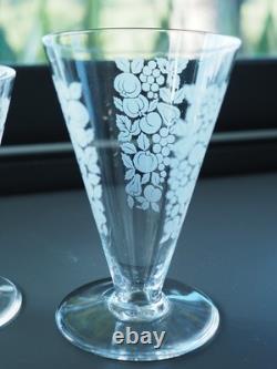 Lot 5 Verres Anciens Art Deco Cristal Baccarat Antique Glasses Fruits