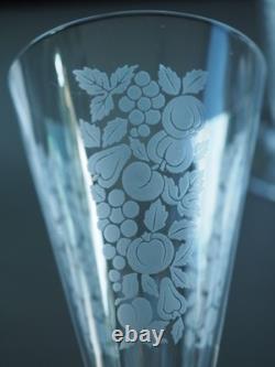 Lot 5 Verres Anciens Art Deco Cristal Baccarat Antique Glasses Fruits