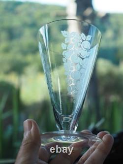 Lot 5 Verres Anciens Art Deco Cristal Baccarat Antique Glasses Fruits