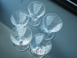 Lot 5 Verres Anciens Art Deco Cristal Baccarat Antique Glasses Fruits