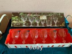 Lot 6 Anciens VERRES PIED CRYSTAL D'ARQUES RAMBOUILLET N° 4 15.5 CL en boite # 1