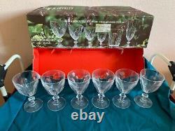 Lot 6 Anciens VERRES PIED CRYSTAL D'ARQUES RAMBOUILLET N° 4 15.5 CL en boite # 1