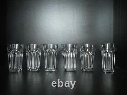 Lot 6 anciennes chopes gobelets à bière ou orange cristal Baccarat Harcourt 13cm