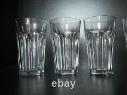 Lot 6 anciennes chopes gobelets à bière ou orange cristal Baccarat Harcourt 13cm